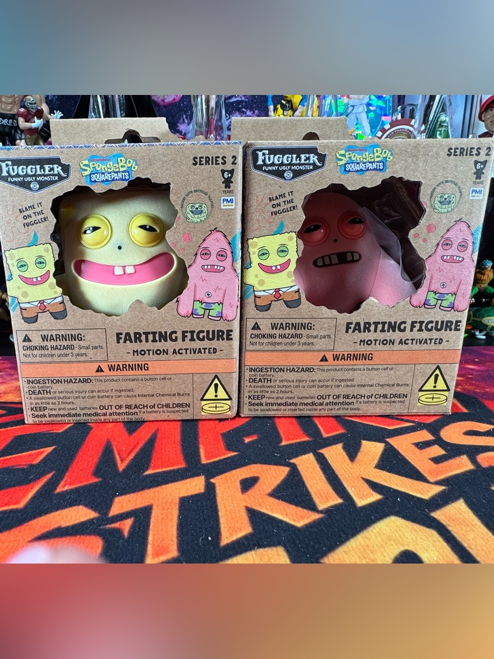 SpongeBob Squarepants Yellow & Pink Fuggler Farting Figures - Series 2